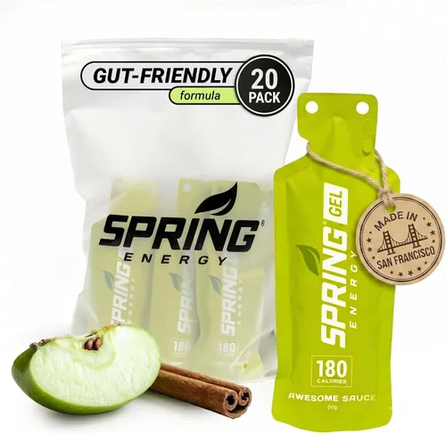 Vista 16 de Spring Gel energético: saludable, apto para el estómago, vegano Camote de manzana y canela Salsa impresionante Sin jarabe de arroz. Sin