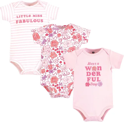 Vista 237 de Hudson Baby baby-girls Cotton Bodysuits 3-pack