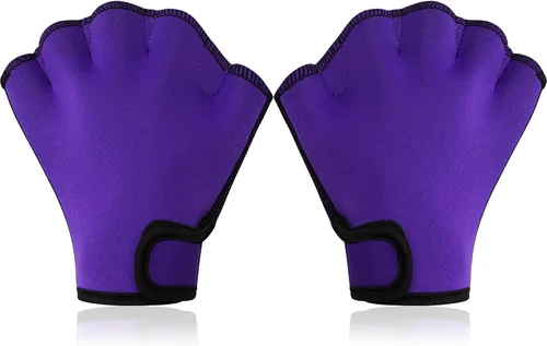 Vista 2 de Guantes de natación con malla acuática – Aumenta el fitness y el entrenamiento, remos de resistencia para hombres, mujeres y niños – Mejora