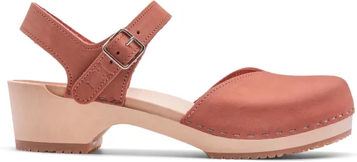 Vista 18 de Sandgrens Zuecos de madera sueca hechos a mano para mujer, sandalias de tacón bajo Zaragasso