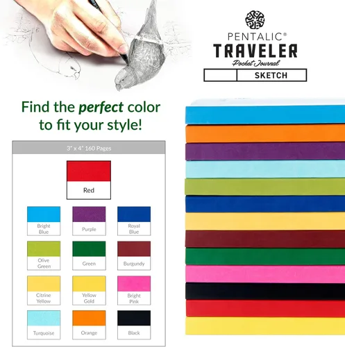 Vista 7 de Cuaderno de bocetos Travelers Dot Grid Pentalic Art, libre de ácidos