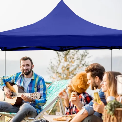 Vista 5 de Toldo de repuesto de 6 x 6 pies, tienda de campaña desplegable para uso comercial, instantáneo, al aire libre, portátil, patio, césped, cenador, Azul