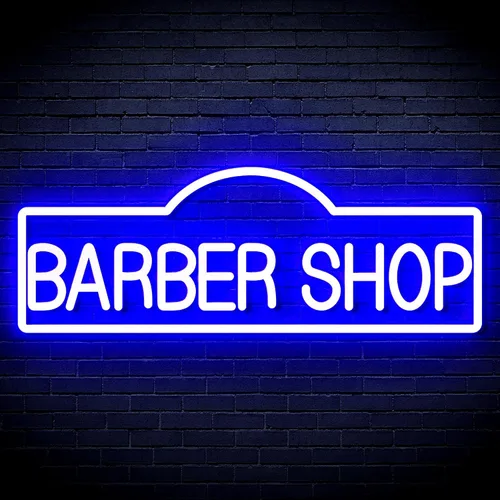 Vista 28 de ADVPRO Señal de neón LED de silicona flexible de Barber Shop - rojo y azul - st16s42-fnu0358-rb
