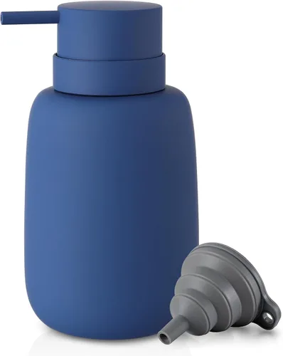 Vista 8 de Dispensador de jabón negro mate para baño, dispensador de jabón de cerámica, dispensador de loción, dispensador de jabón para platos, dispensador
