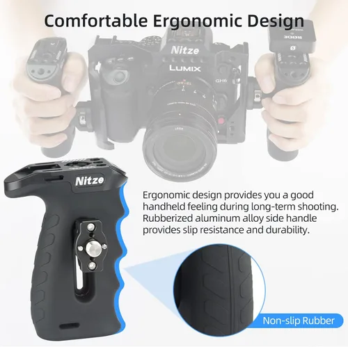 Vista 3 de Nitze Mango lateral ergonómico con pasadores de localización de 3/8" - PA29E