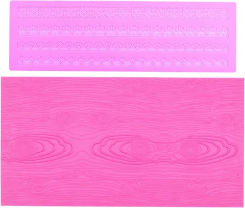 Vista 9 de Moldes de encaje en relieve, juego de 2 moldes de silicona con diseño de flores de varios círculos, decoración de pasteles de boda, molde de A-Rosa