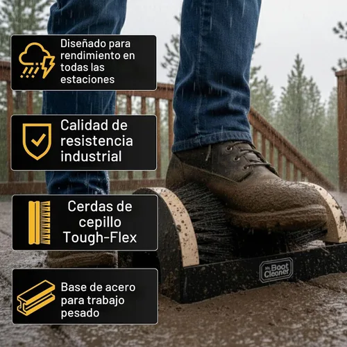 Vista 2 de Limpiador de botas resistente, para uso montado o portátil, madera