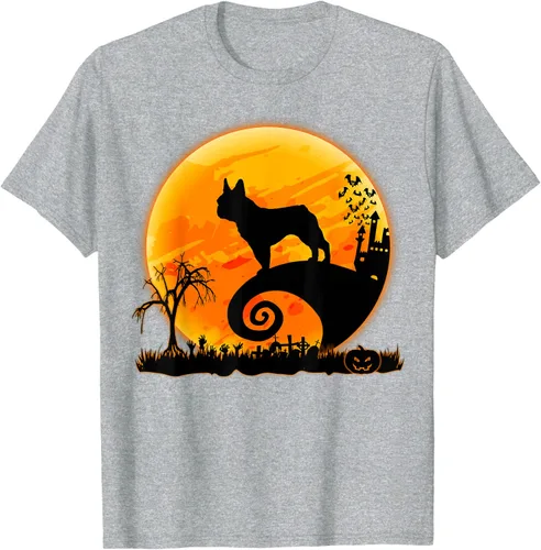 Vista 38 de Camiseta divertida de disfraz de Halloween para perro y luna de Bulldog francés, Negro, S
