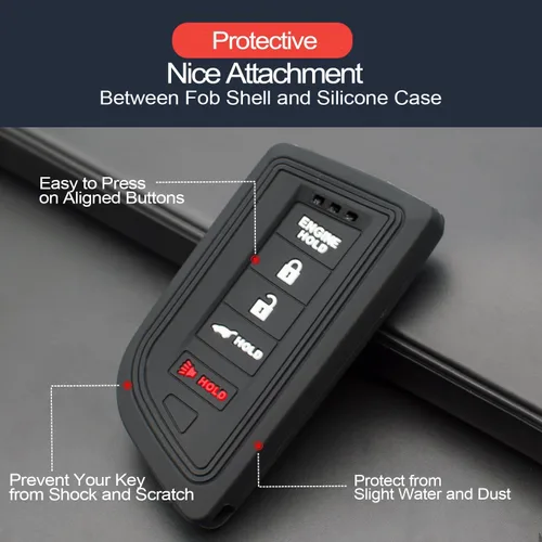 Vista 4 de 2 piezas Compatible con Acura Integra MDX RDX TLX con llavero de motor Funda para llavero inteligente de 5 botones con cadena de llaves Protector