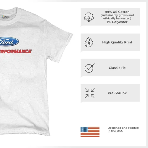 Vista 6 de Ford Performance Camiseta Ford Mustang GT ST Racing Gris ceniza