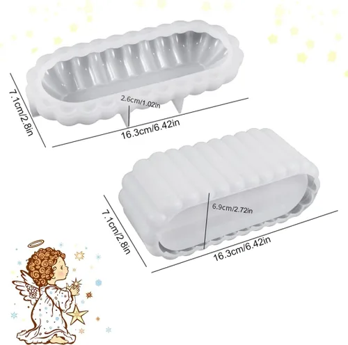 Vista 7 de 2 moldes ovalados de resina con tapa, contenedor de almacenamiento rectangular, molde de silicona para fundición de resina, moldes de resina epoxi