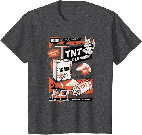 Vista 24 de Looney Tunes Wile E. Coyote - Camiseta de émbolo TNT, Blanco, S