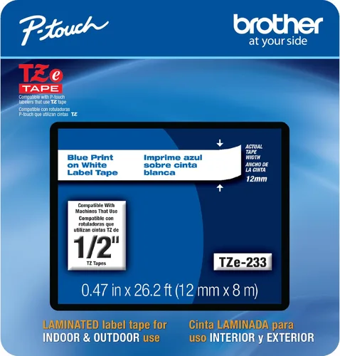 Vista 28 de Cinta laminada Brother Negro sobre Transparente, 6 mm (Tze111)