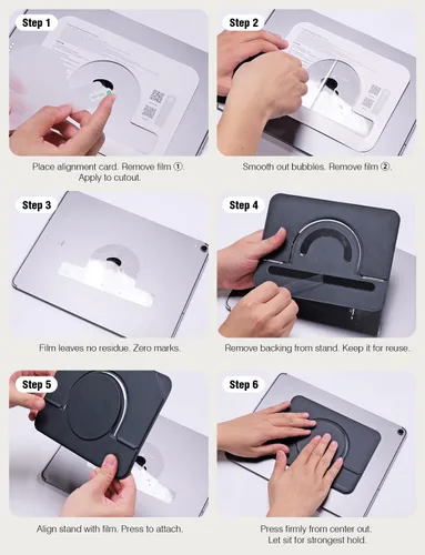 Vista 8 de Nillkin Soporte adhesivo delgado para iPad, soporte multiángulo para tablet con parte trasera magnética para iPad/Galaxy Tab y todas las tabletas