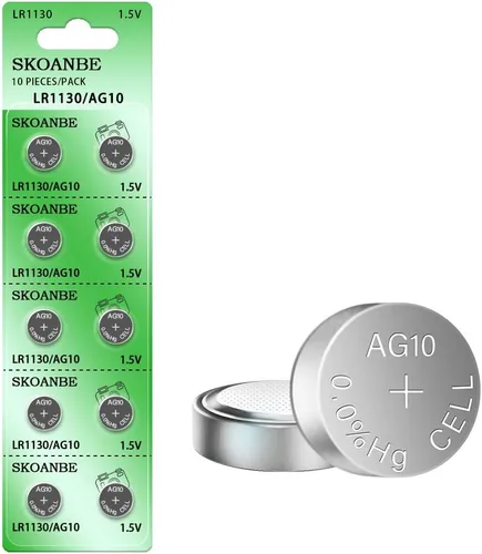 Vista 2 de SKOANBE Batería de la célula de moneda del botón de 10PCS LR1130 AG10 SG10 389 189 1.5V