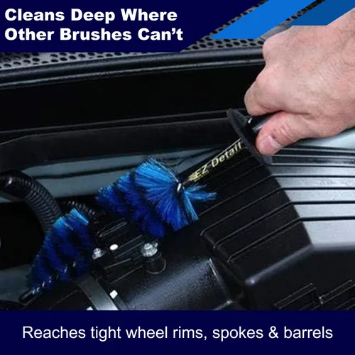 Vista 3 de EZ Detail Brush Little - Limpiador de llantas para automóviles, bicicletas, camiones, motocicletas y otros vehículos. Herramienta de detallado