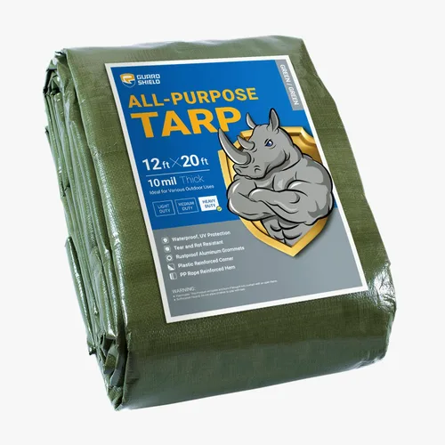 Vista 97 de GUARD SHIELD - Lona resistente, impermeable, de polietileno, gruesa, resistente a los rayos ultravioleta, con ojales, para exteriores, 6 x 8 pies