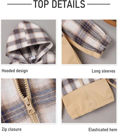 Vista 4 de FoWear Conjunto de ropa para bebé niño de 3 piezas, sudadera con capucha y pantalones blancos para otoño e invierno