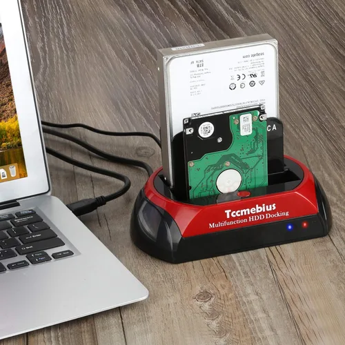 Vista 2 de TCC-S868-US - Estación de acoplamiento para disco duro USB 3.0 a 2.5 SATA IDE de 3.5 pulgadas, lector de ranuras duales, carcasa externa, para 2.5