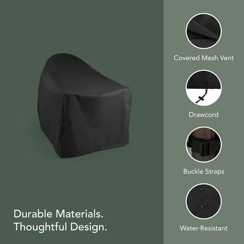 Vista 4 de Covermates Adirondack - Funda para silla, poliéster resistente, resistente a la intemperie, dobladillo con cordón, fundas para asientos y silla, 29