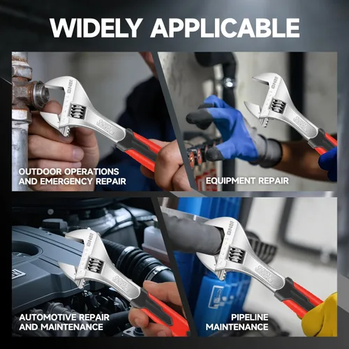 Vista 7 de DNA Motoring TOOLS-00048 - Llave inglesa ajustable, 1 par, 6 y 10 pulgadas, herramienta de reparación automotriz de acero vanadio con mordazas