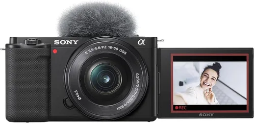 Vista 7 de Sony ZV-E10 Cámara de Vlog sin espejo con lente de 0.630-1.969 in, color negro, paquete con kit de vlogger, tarjeta SD de 128 GB, bolsa de hombro