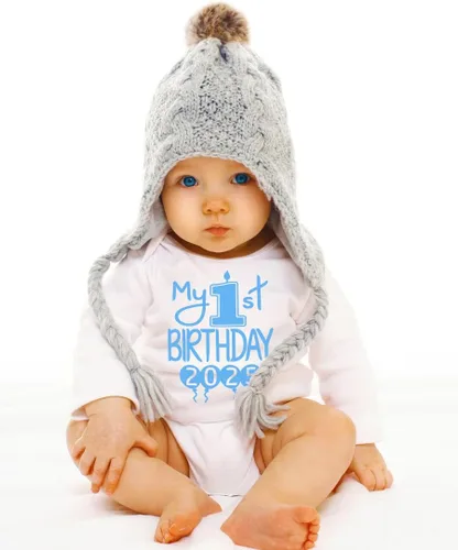 Vista 24 de Reaxion Traje de cuerpo entero hecho a mano para bebé niño y niña, mi primer cumpleaños 2024