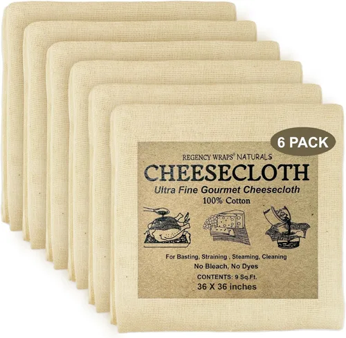 Vista 13 de Regency tela para queso natural ultra fina 100% algodón 9 pies cuadrados, 1 unidad, Blanco