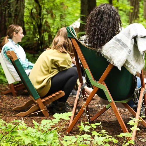 Vista 6 de BYER OF MAINE Silla de mariposa Pangean, silla de madera dura fácil de Verde bosque