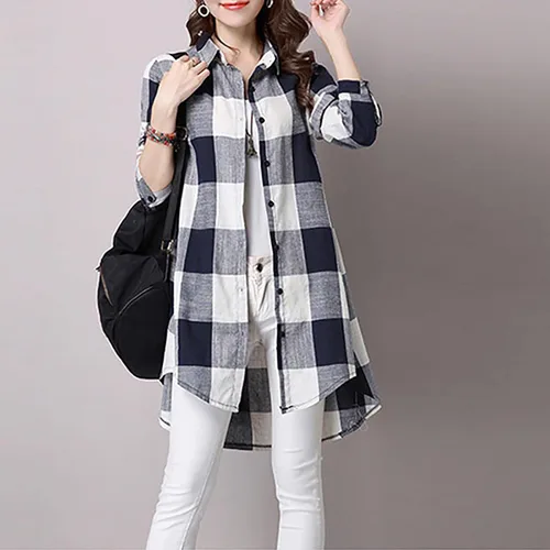 Vista 2 de Long Sleeve Shirts for Women Spring Summer Dressy Casual Button Down Plus Size Tops Office Work Blouses