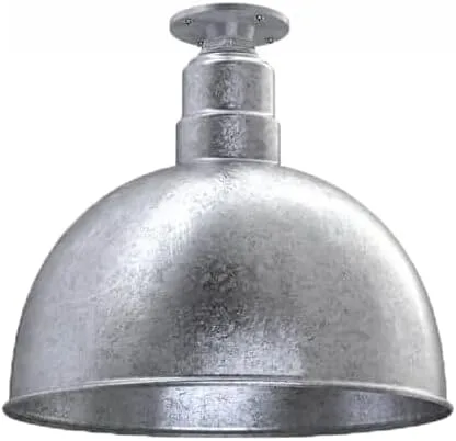 Vista 39 de Steel Lighting Co. Colgante de cuenco rosa Lámpara montada en el techo Cúpula de 15 pulgadas vástago de 12 pulgadas Estilo granero de acero