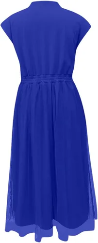 Vista 2 de UQRZAU Women's Bohemian Dresses Summer V Neck Sexy High Waist Solid Color Shiny Gown Long Dress Casual Dresses