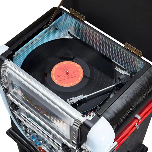 Vista 4 de Arkrocket Boston Jukebox - Sistema de entretenimiento con soporte Bluetooth reproductor de CD FM Radio SD USB