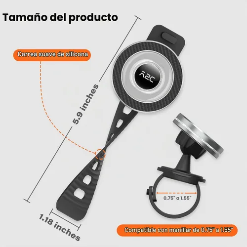 Vista 7 de A2C Soporte de teléfono para bicicleta Peloton, soporte de teléfono para cochecito con imán fuerte