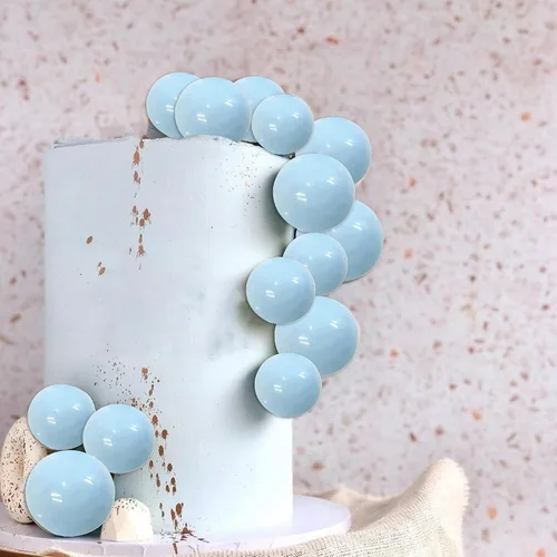 Vista 5 de Rsstarxi 30 piezas de miniglobos para tartas, bolas de espuma, para decoración de pasteles, bolas de perlas de imitación, decoración para tartas Azul