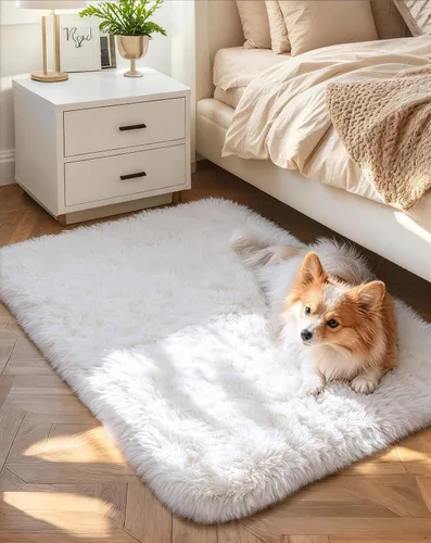 Vista 176 de Ophanie - Alfombras para sala de estar, antideslizante y suave, de felpa grandes y peludas para dormitorio, peludas para niños y niñas, decoración