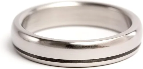 Vista 3 de Anillo de titanio y fibra de carbono para mujer. Anillo de boda único. Resistente al agua e hipoalergénico. (00334_4N)