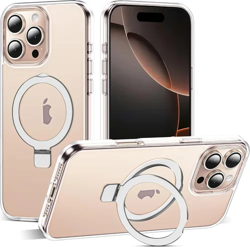 Vista 174 de SKYLMW - Funda compatible con iPhone 11 de 6.1 pulgadas, con soporte magnético invisible tipo anillo, funda translúcida de grado militar, compatible