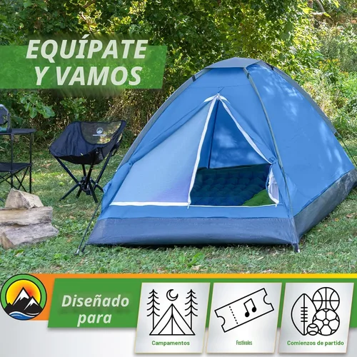 Vista 7 de 2 Person Camping Tent with Rain Fly and Carrying Bag - Lightweight Outdoor Pop Up Tents for Camping Essentials, Music Festivals, Backpacking