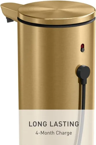 Vista 5 de simplehuman Bomba de sensor recargable automática sin contacto de 9 oz, latón, acero inoxidable