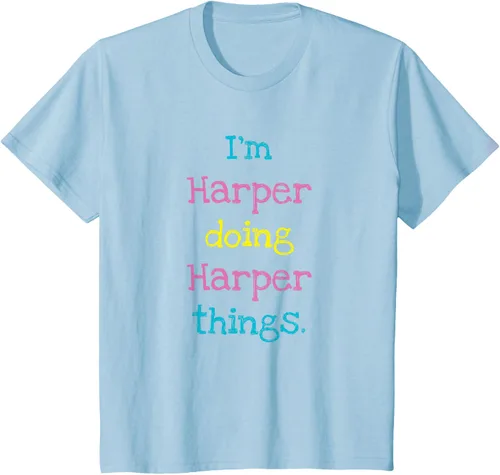 Vista 13 de Harper - Camiseta de regalo para niños con texto personalizado