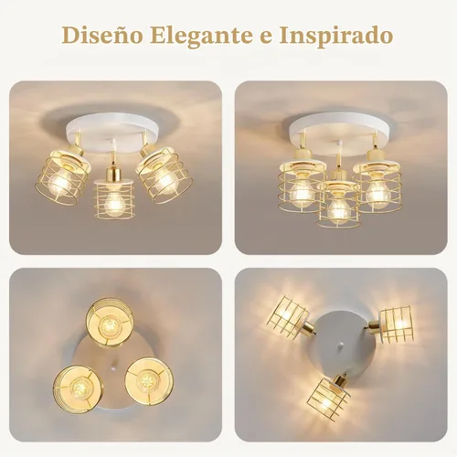 Vista 8 de Lámpara multidireccional de oro blanco de montaje semi empotrado