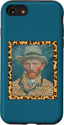 Vista 13 de Funda para iPhone 15 Vincent Van Gogh Leopard Print Frame
