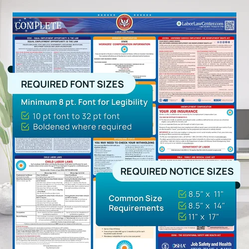 Vista 7 de Póster de ley laboral de Nueva York 2025, estatal, federal, cumple con la OSHA, publicación requerida en el lugar de trabajo para empleados, póster
