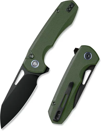 Vista 12 de RT-Camel - Cuchillo de bolsillo plegable, hoja de acero D2 de 3.1 pulgadas, mango G10 Dorado
