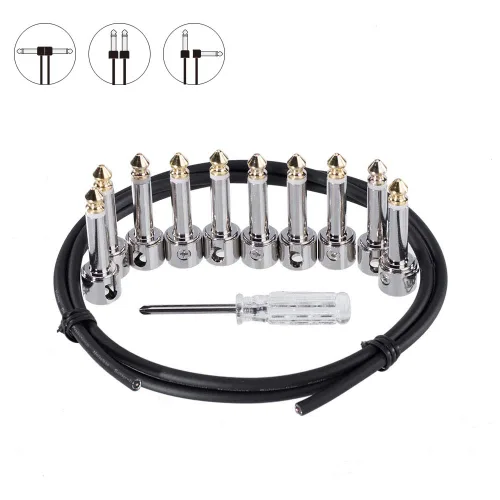 Vista 2 de Kit de cable de conexión sin soldadura Pedalboard Kit de cable de conexión de guitarra Cable de conexión de efectos Pedal Cable de conexión