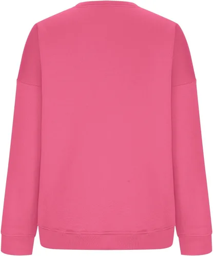 Vista 5 de Sudaderas de gran tamaño con cuello redondo para mujer, forro polar suave, manga larga, casual, cómodas, lindas sudaderas con capucha