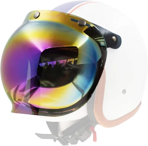 Vista 6 de Visera universal para casco de motocicleta, escudo contra el viento (burbuja/transparente)