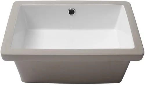 Vista 7 de Lordear Fregadero de baño de 18 x 12 pulgadas para empotrar bajo encimera, fregaderos de tocador rectangulares de cerámica de porcelana blanca pura