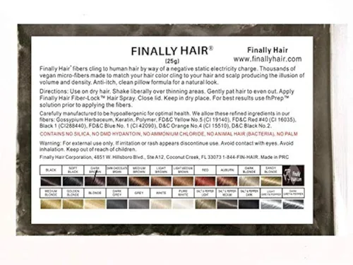 Vista 4 de Fibras de queratina para construir cabello Finally Hair, repuesto de 0.88 onzas, Negro